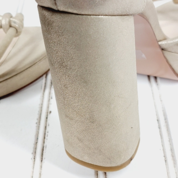 NEW Pelle Moda Gilian Platform Cream Buckle Ankle Strap High Sandal Heels K434 - Picture 13 of 15